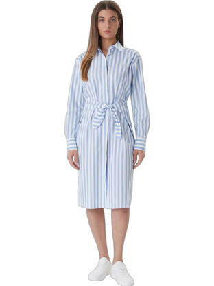 Calvin Klein Midi Καθημερινό Φόρεμα Σεμιζιέ Γαλάζιο LV044F032G-C32