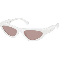 Miu Miu MU11SU 20M20I Γυναικεία Γυαλιά Ηλίου Cat Eye Κοκάλινα Λευκά με Καφέ Φακό