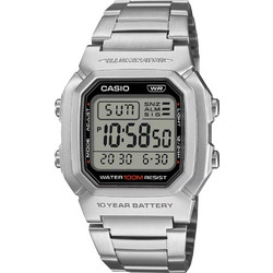 Casio Standard Collection Ψηφιακό Ανδρικό Ρολόι Χρονογράφος με Ασημί Μεταλλικό Μπρασελέ W-800HD-1AVEF