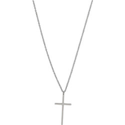 Kostibas Κολιέ Σταυρός από Ατσάλι Ασημί K-1313-601A