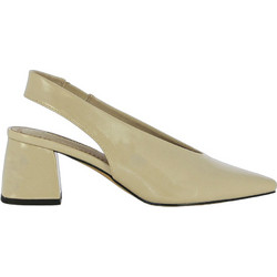 Corina Γόβες Slingback Λουστρίνι με Χοντρό Χαμηλό Τακούνι Μπεζ 6265