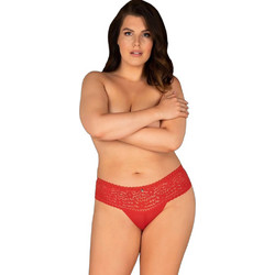 Obsessive Blossmina Γυναικείο Sexy Slip με Δαντέλα Κόκκινο