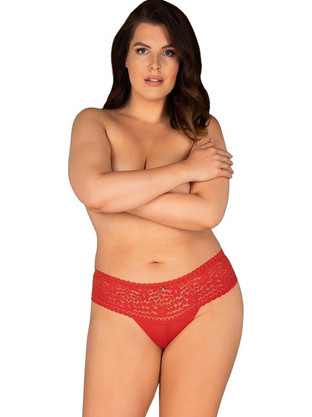 Obsessive Blossmina Γυναικείο Sexy Slip με Δαντέλα Κόκκινο