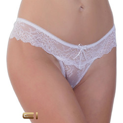 Mei Γυναικείο Sexy String με Δαντέλα Λευκό 1110
