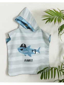 Nima Ahoy 5/8 Παιδικό Πόντσο Θαλάσσης Microfiber Γαλάζιο