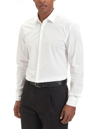 Hugo Ανδρικό Πουκάμισο Βαμβακερό Μακρυμάνικο Slim Fit Λευκό 50561165-459