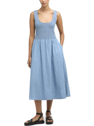 Barbour Midi Καλοκαιρινό Καθημερινό Φόρεμα Γαλάζιο LDR0982-BL27