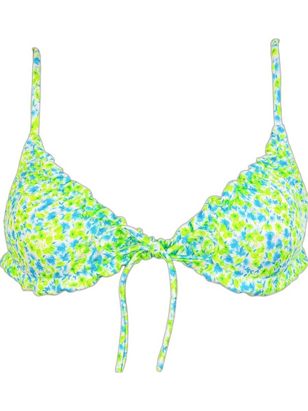 Rock Club Bloom Bloom Bikini Top Τριγωνάκι Floral Lime Μπλε BP-2475-334