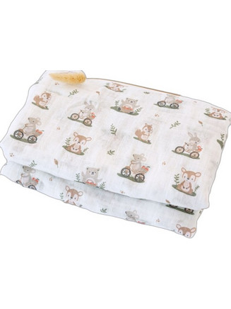 Kiokids Animals Πάνα Αγκαλιάς από Μουσελίνα Μπεζ 120x120cm 6425