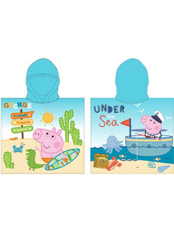 Peppa Pig George Παιδικό Πόντσο Θαλάσσης Microfiber Γαλάζιο 55x110cm 8435746913314