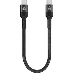 Powertech PTR-0204 Braided USB-C to USB-C 60W 0.25m Black