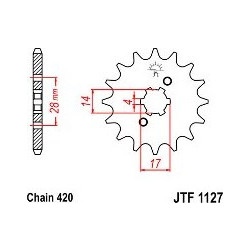 JT Γρανάζι Κίνησης Μπροστά 13T για Gilera 50 JTF1127.13