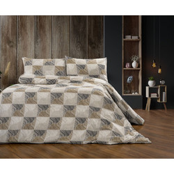 Dimcol Σετ Σεντόνια Υπέρδιπλα 220x240 Κλεοπάτρα 609 Beige Black