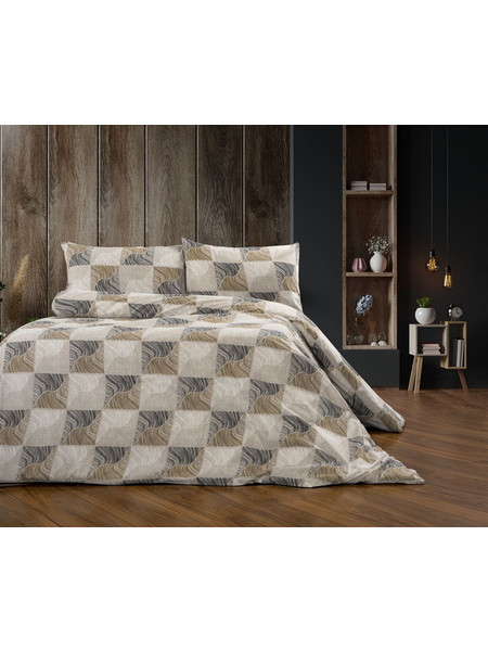 Dimcol Σετ Σεντόνια Υπέρδιπλα 220x240 Κλεοπάτρα 609 Beige Black