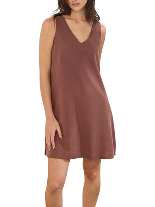 Namaste Sereya Mini Καλοκαιρινό Καθημερινό Φόρεμα Καφέ SS0826012