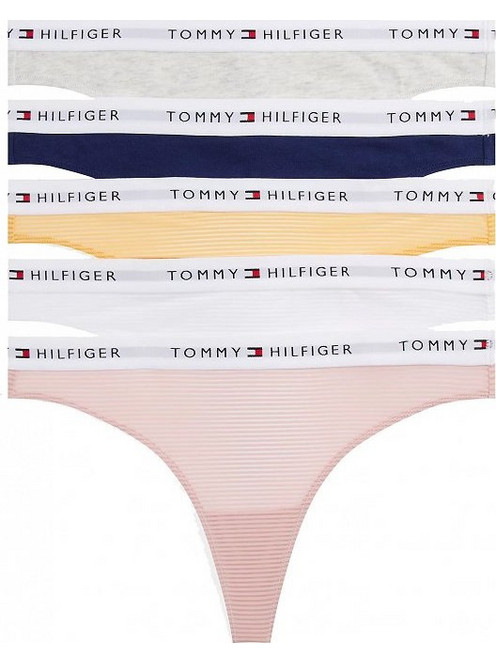 Tommy Hilfiger Βαμβακερά Γυναικεία String με Δαντέλα 5Pack UW0UW05932-0WO