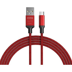 Golf GC-52C-R Braided USB-A to USB-C 1m Red