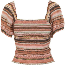 Only Γυναικείο Καλοκαιρινό Crop Top Βαμβακερό Πορτοκαλί 15230015