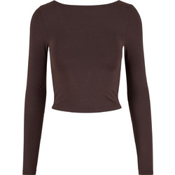 Urban Classics Γυναικείο Χειμερινό Crop Top Βαμβακερό Σοκολατί TB7721-21219