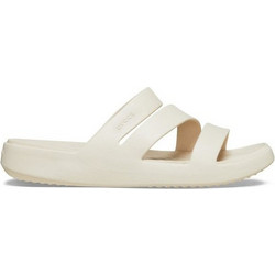 Crocs Getaway Strappy Γυναικείες Παντόφλες Καλοκαιρινές Ανατομικές Αντιολισθητικές Μπεζ 209587-160
