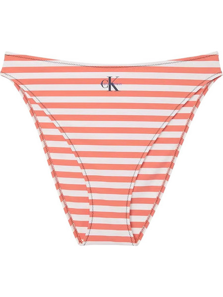 Calvin Klein Ψηλόμεσο Bikini Slip Λευκό Κοραλί LV00Q61147