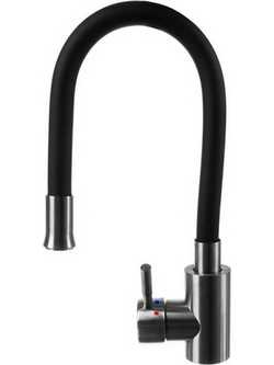 Ruhhy Flexible Spout 26324 Μπαταρία Κουζίνας Πάγκου Διπλής Παροχής Ανάμεικτη με Εύκαμπτο Ρουξούνι Μαύρη