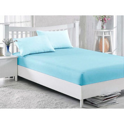 Γαρύφαλλο Σεντόνι King Size Βαμβακερό με Λάστιχο 180x200+30 Τυρκουάζ GAR-41419