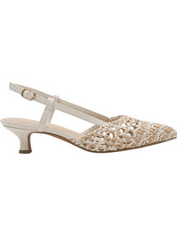 Marco Tozzi Γόβες Slingback Δερμάτινες με Λεπτό Χαμηλό Τακούνι Μπεζ 2-29502-44-402