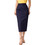 Passager Μίντι Φούστα Υφασμάτινη Ψηλόμεση Pencil Navy Μπλε 31006