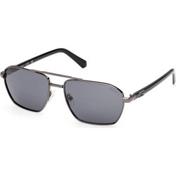 Guess GU00301 08D59 Ανδρικά Γυαλιά Ηλίου Aviator Μεταλλικά Μαύρα με Μαύρο Φακό