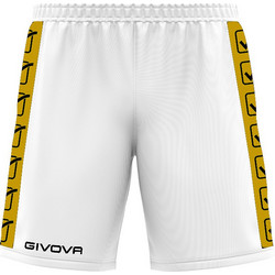 Givova Pantaloncino Poly Αθλητική Ανδρική Βερμούδα Λευκή Κίτρινη BA03