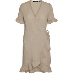 Vero Moda Mini Καλοκαιρινό Καθημερινό Φόρεμα Κρουαζέ Μπεζ 10303454