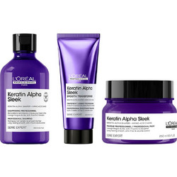 L'Oreal Professionnel Alpha Sleek Σετ Περιποίησης Μαλλιών με Κερατίνη Σαμπουάν 300ml + Μάσκα 250ml + Lotion 200ml