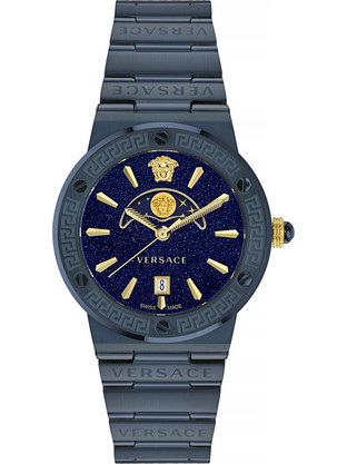Versace Ανδρικό Ρολόι με Μπλε Μεταλλικό Μπρασελέ VE7G00423