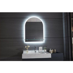 Gloria Line Καθρέπτης Μπάνιου Led & Ράφι Αφής Μεταλλικός 77-5070