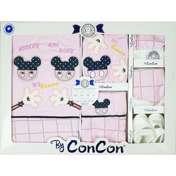 Concon Σετ Ρούχων για Νεογέννητο Κορίτσι Mickey Ροζ 10τμχ