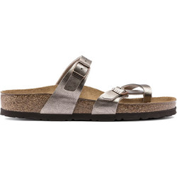 Birkenstock Mayari Δερμάτινα Γυναικεία Σανδάλια Ανατομικά Ασημί 1016408