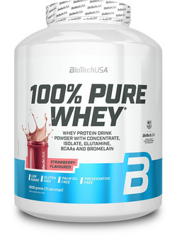 Biotech USA 100% Pure Whey Strawberry Πρωτεΐνη Ορού Γάλακτος Γράμμωσης Χωρίς Γλουτένη 2kg