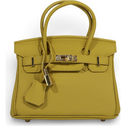 Passaggio Leather Γυναικείο Τσαντάκι Χειρός Δερμάτινο Κίτρινο 5416-KR-08