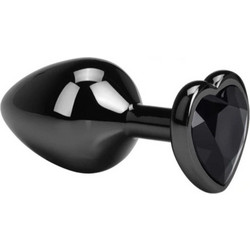 Guilty Toys Heart Large Πρωκτική Σφήνα Diamond Plug 9cm Μαύρη