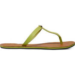Roxy Δερμάτινες Γυναικείες Σαγιονάρες Lime ARJL200259
