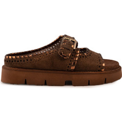 Mou Γυναικεία Σανδάλια Suede Καφέ SW461027A