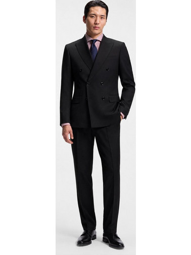 Hugo Boss Casual Ανδρικό Κοστούμι Χειμερινό με Κανονική Εφαρμογή Μαύρο 50566951-001