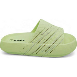 Jomix Γυναικείες Παντόφλες Καλοκαιρινές Flatforms Αντιολισθητικές Κολυμβητηρίου Lime WES260702-2
