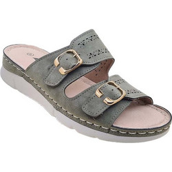 Antrin Γυναικείες Παντόφλες Καλοκαιρινές Flatforms Ανατομικές Αντιολισθητικές Γκρι SYMH-190