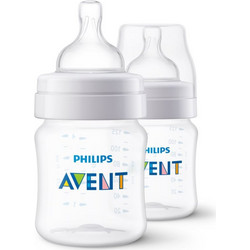 Philips Avent Σετ Πλαστικά Μπιμπερό με Θηλή Σιλικόνης κατά των Κολικών 1+ Μηνών Transparent 125ml