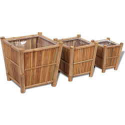 vidaXL Γλάστρα Εξωτερικού Χώρου Τετράγωνη Bamboo 40x40x40cm 41507