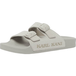 Karl Kani Δερμάτινες Γυναικείες Παντόφλες Καλοκαιρινές Γκρι KKSLDSW0000-16