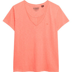 Superdry Studios Slub Embroidered Γυναικείο Αθλητικό T-Shirt Κοραλί W1011828A-MMF