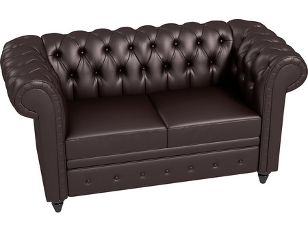 HOMCOM Διθέσιος Καναπές από Δερματίνη Καφέ 164x85x80cm 8056644201299